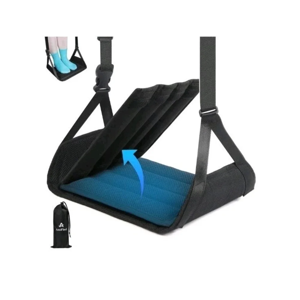Portable Foot Hammock for Airplane Travel Wide Footrest Leg Rest Essentials